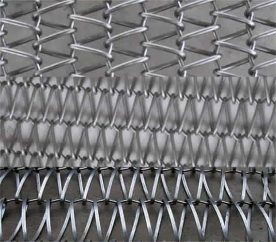 Round wire steel woven belt with rod reinforcement